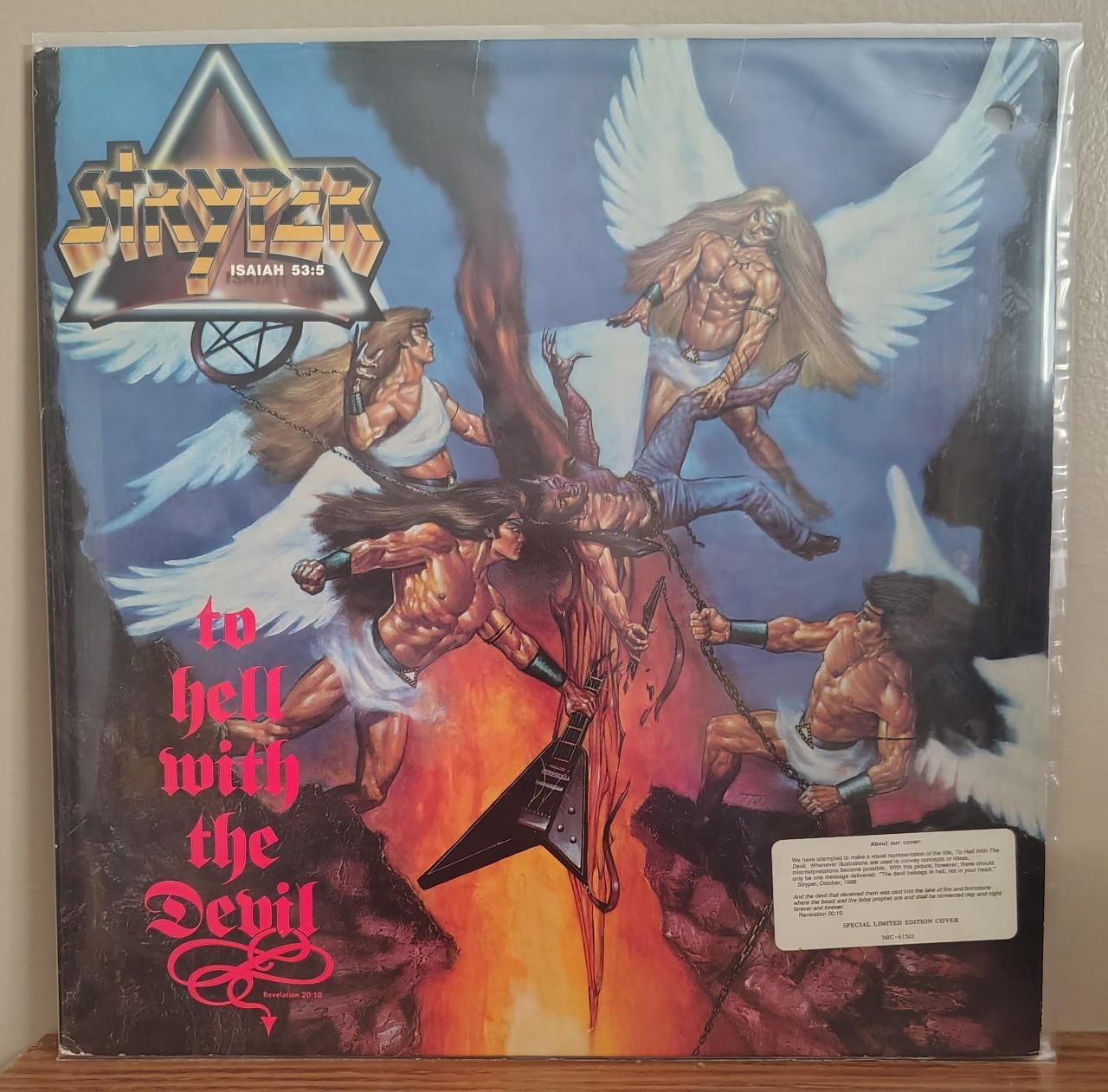 Stryper To Hell With The Devil 1986 Gatefold W/ Merch Flyer Vinyl VG+