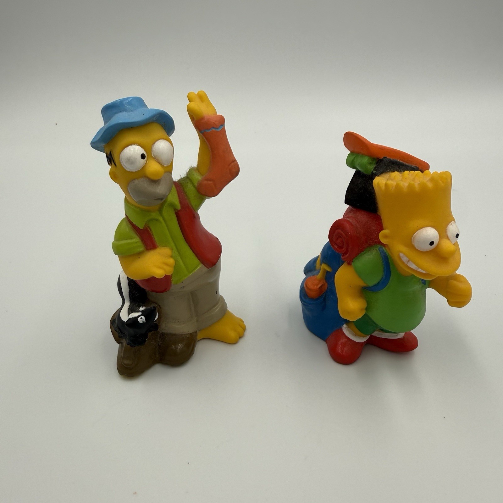 Figurine gomma Burger King Simpsons Go Camping Homer & Bart 1990 vintage