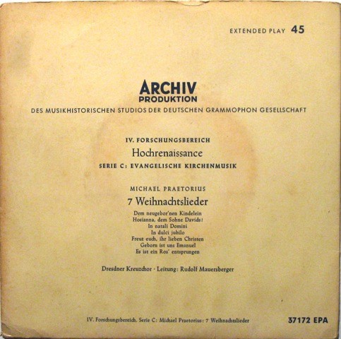 Michael Praetorius Dresdner Kreuzchor Rudolf Mauersberger 7 Weihnachtslieder - 4