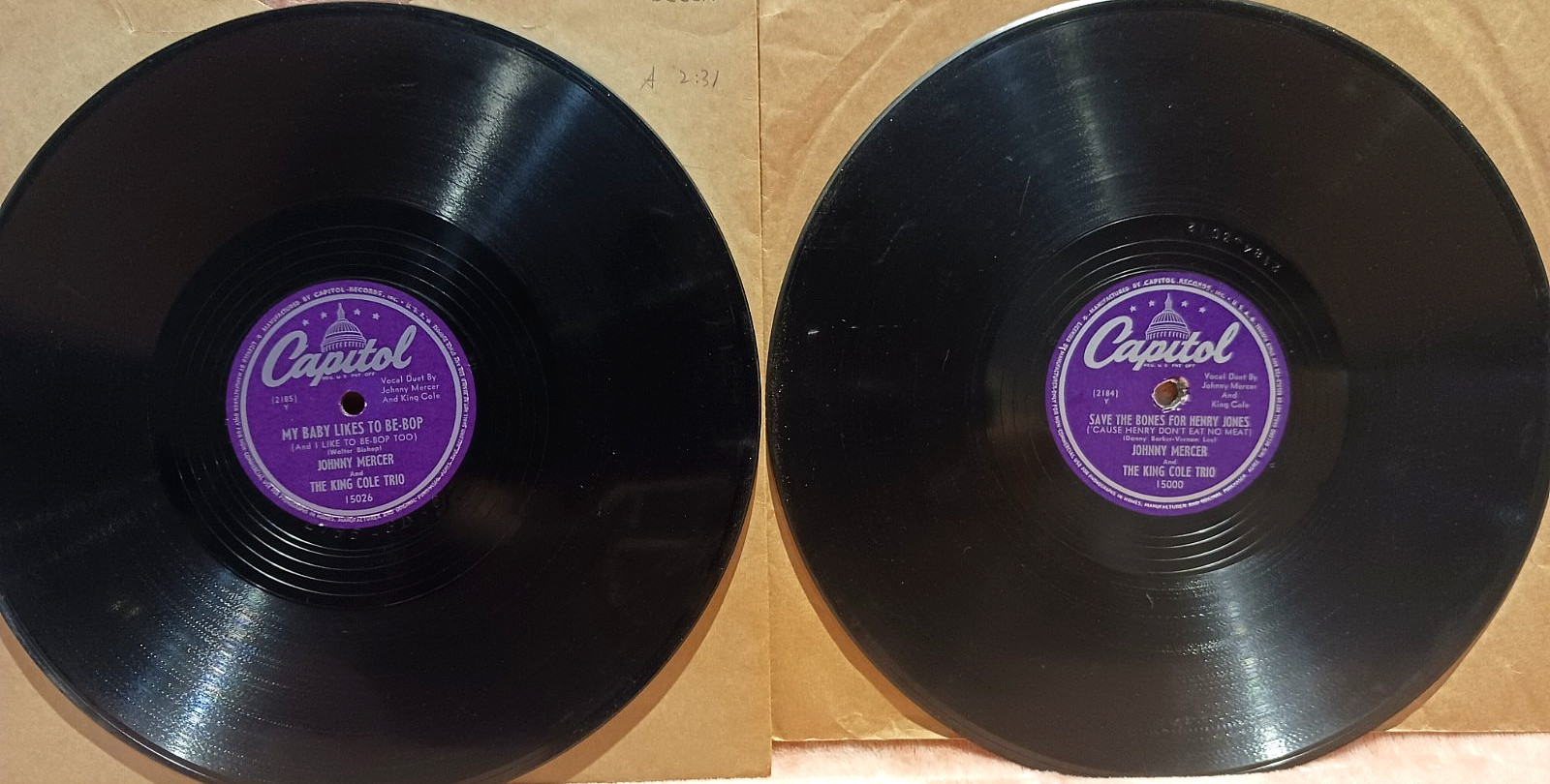 Johnny Mercer and The Nat King Cole Trio My Baby Like To Be-bop & Save The Bones