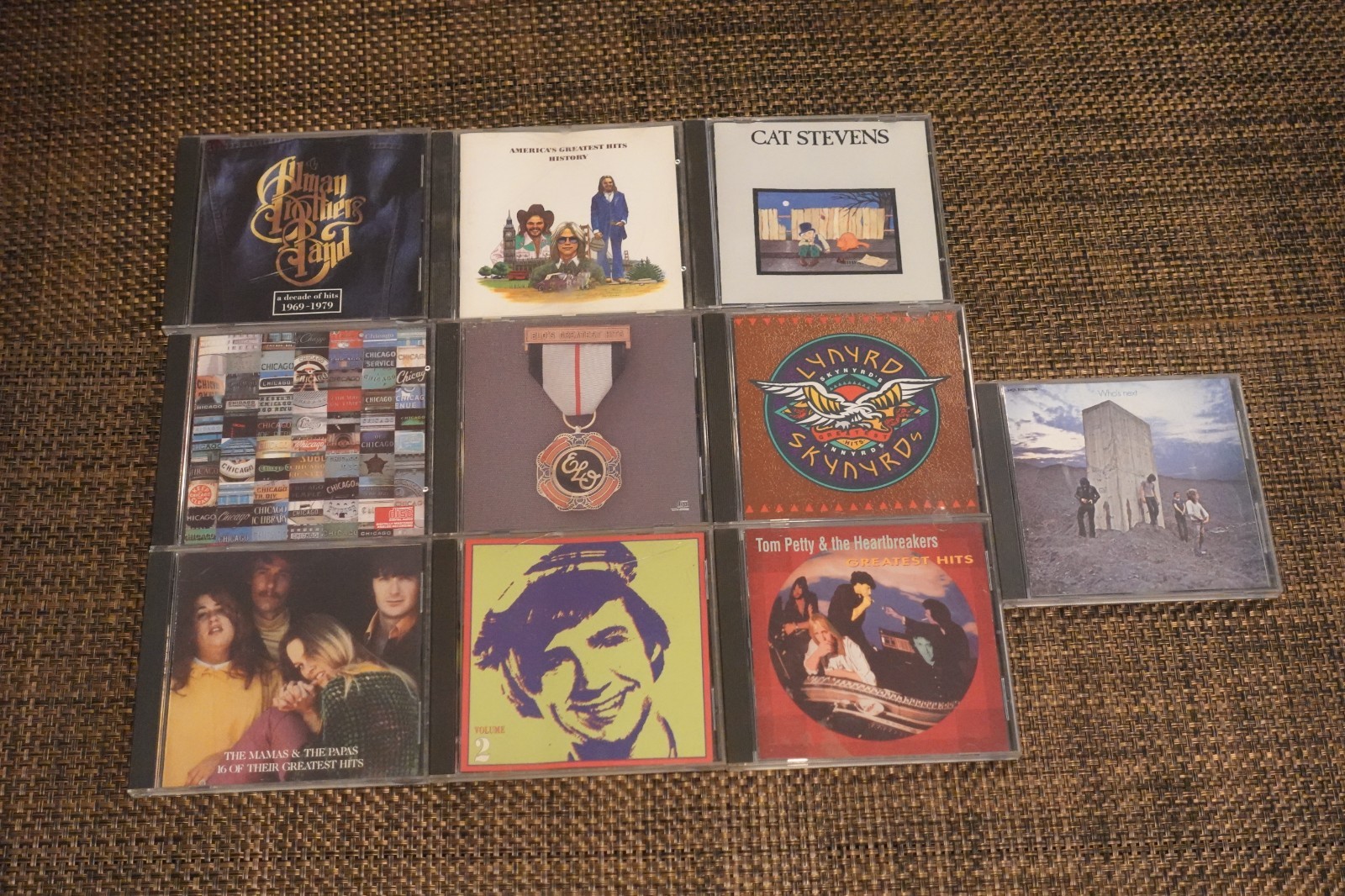 Lot 10 Rock Cd's Allman Brothers Band, ELO, Chicago, Monkees, Who, Tom Petty,