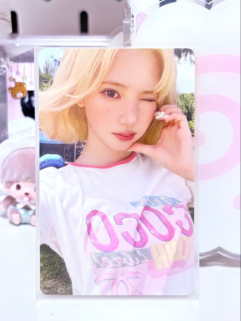 Carta collezionabile Hearts2Hearts Lemon Tang Jiwoo Tower Records estrazione fortunata