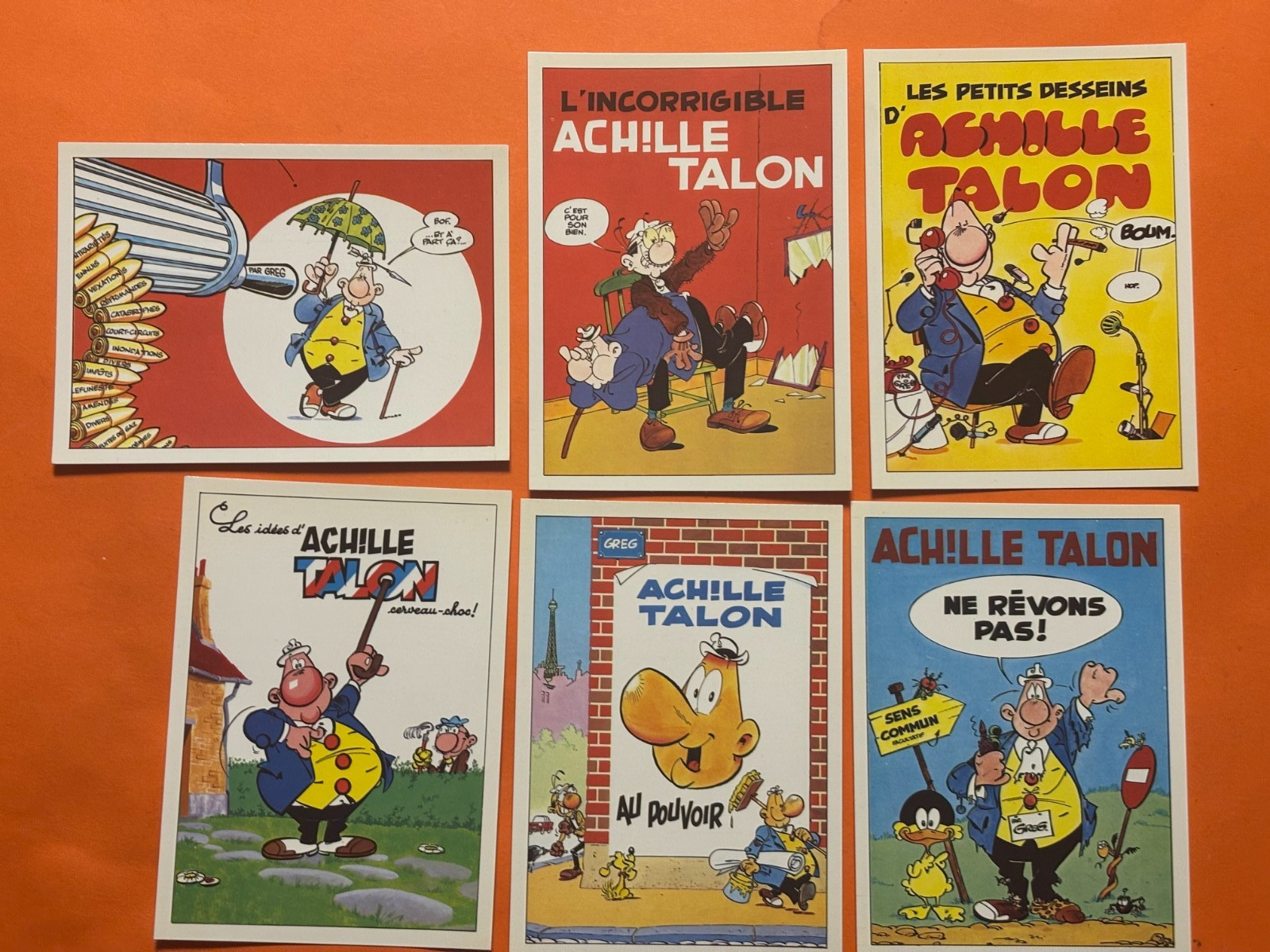 GREG LOT 6 CARTES POSTALES ACHILLE TALON DARGAUD 1984 NEUF