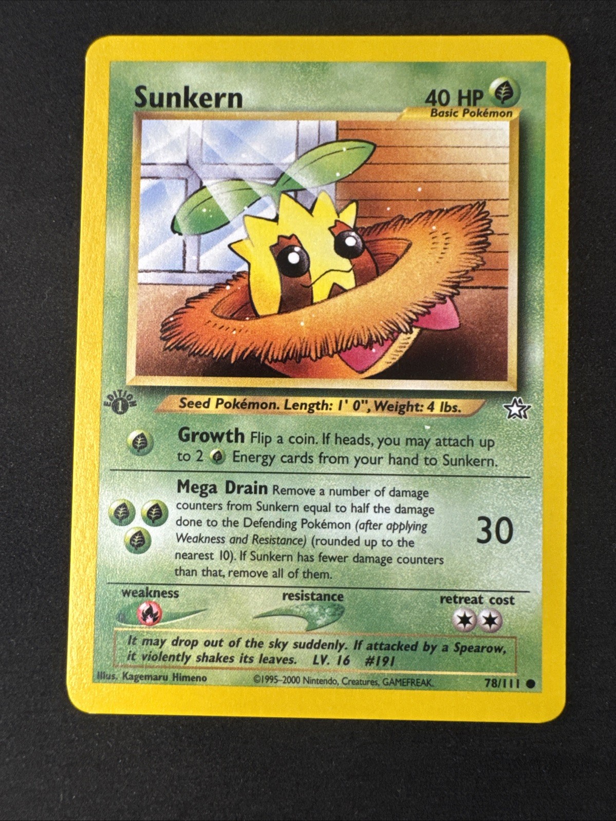 Sunkern 78/111 Neo Genesis Regolare 1° Edizione Pokemon MJ