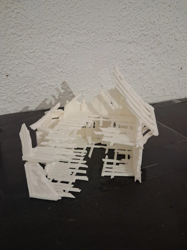 Impression 3D maison en ruine wargame
