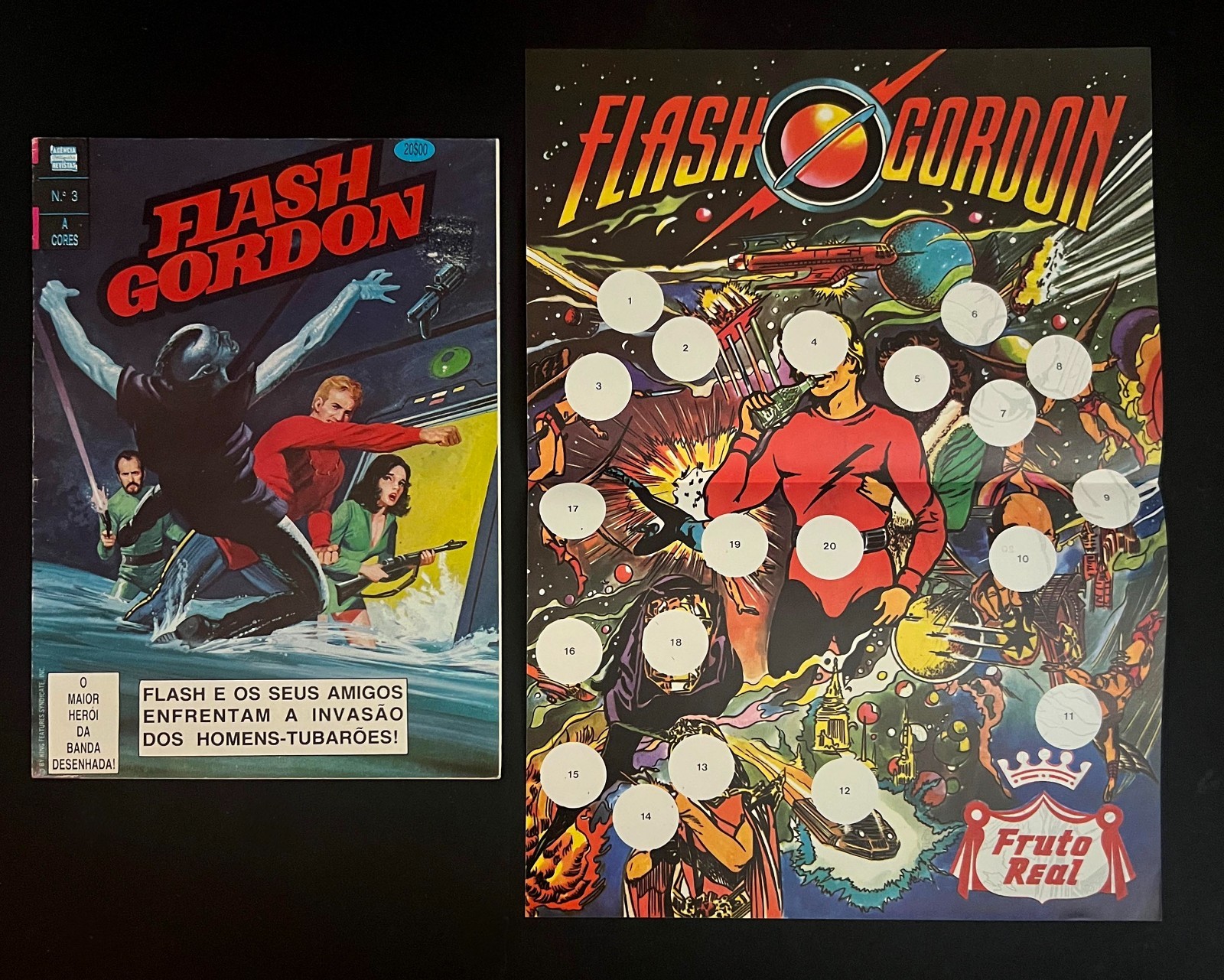 FLASH GORDON #3 Portuguese Foriegn Comic w/Poster Lot Sci-Fi KING FEATURES 1981