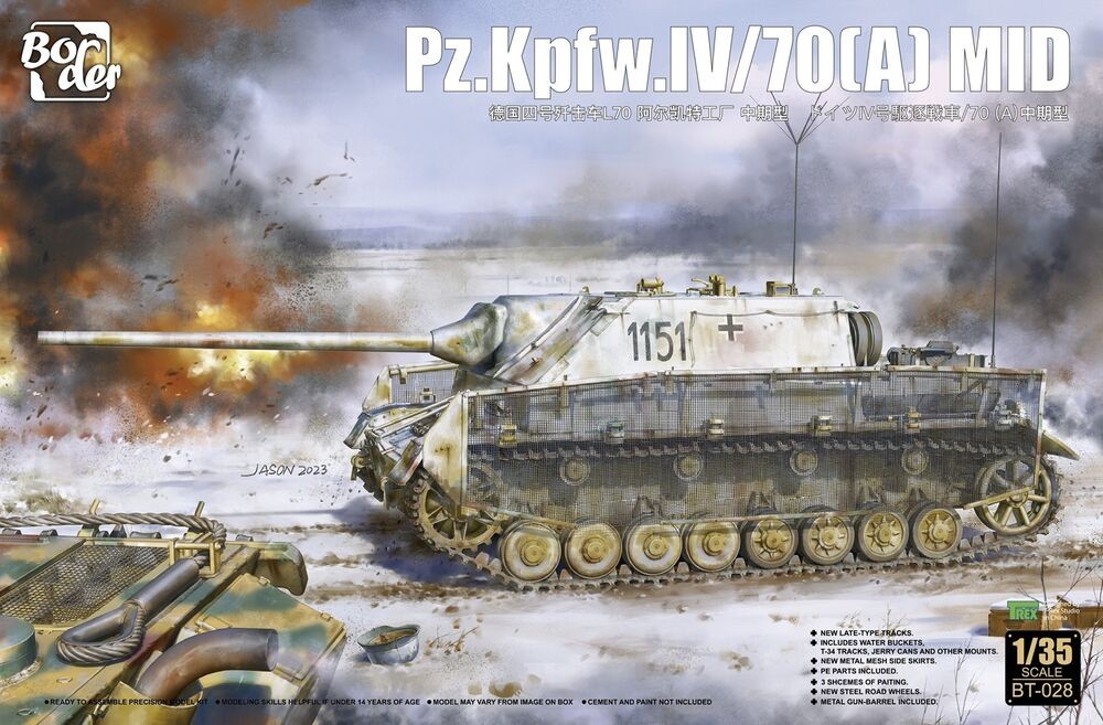 Border Model BT028 Pz.Kpfw.IV/70 (A) Mid 1:35 Panzer Kit Non Assemblato Nuovo
