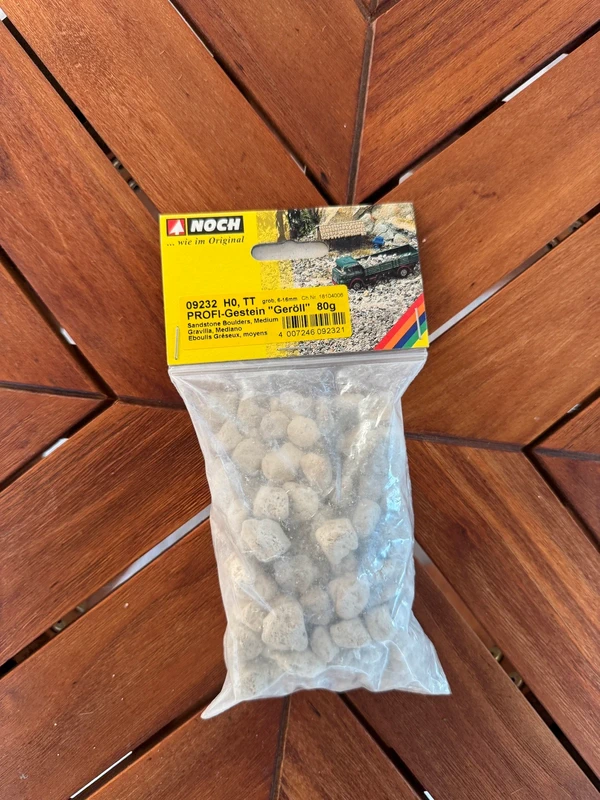Noch 09232 PROFI-Gestein Geröll mittel, Sandstein, 80 g, H0/TT *Neu & OVP*