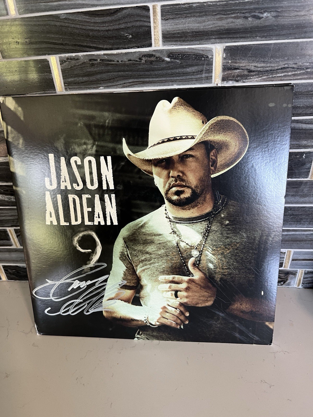 Jason Aldean 9 Walmart Exclusive Vinyl record   RARE Smoke Colored Signed
