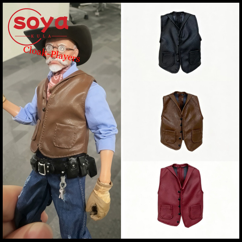 Modellino gilet pelle scala 1/12 misura 6'' Romankey Notaman corpo action figure maschile