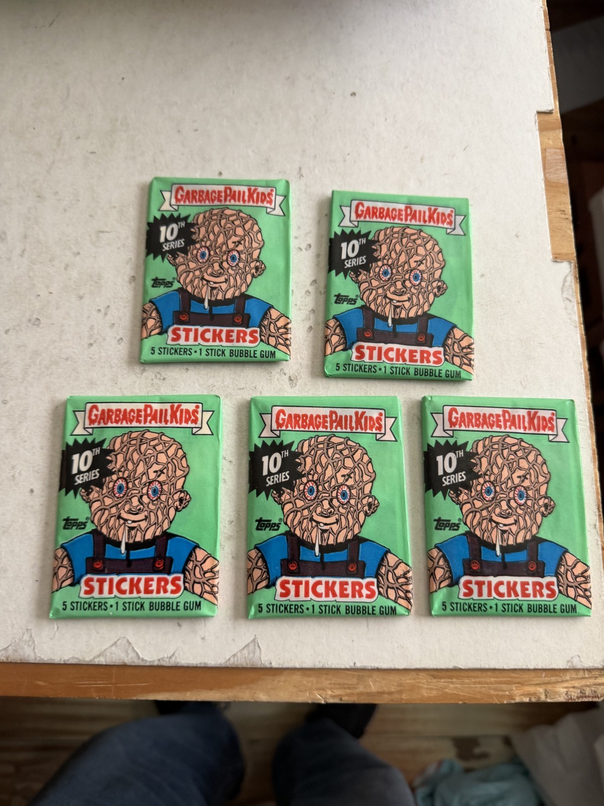 Topps Serie 10 Pacchetti Cera Spazzatura 1987 - 5 confezioni mai aperte