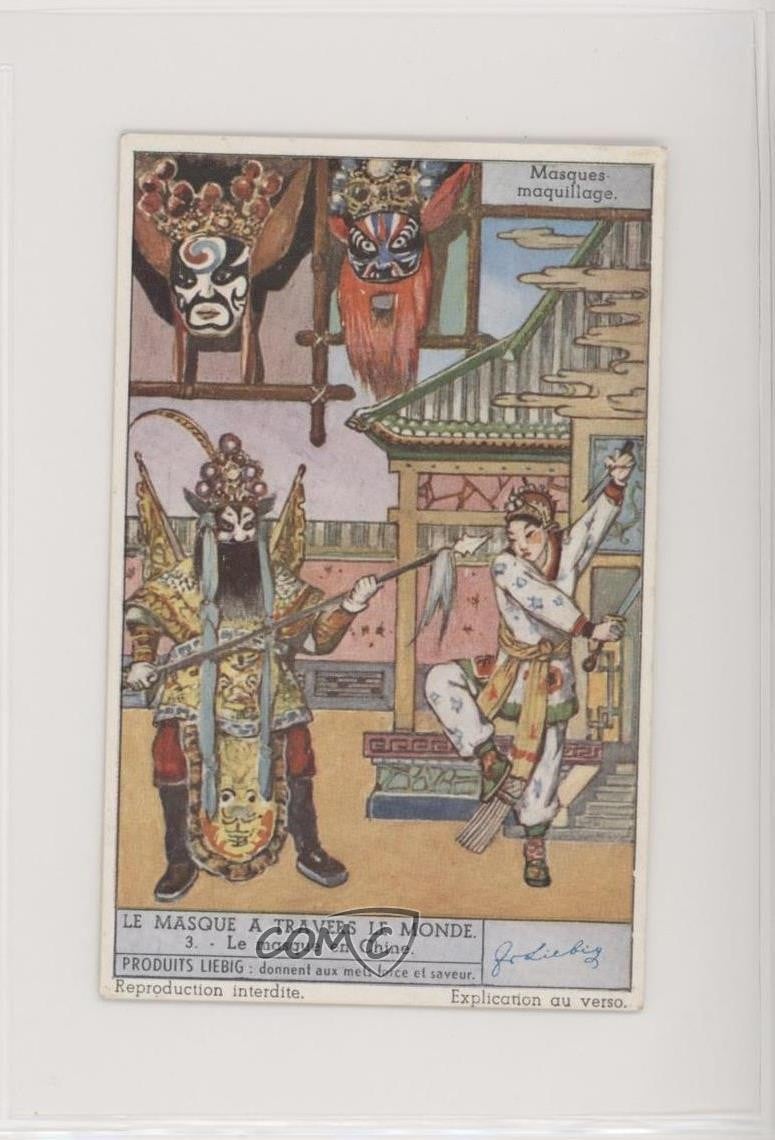 Maschere Liebig anni '40 in giro per il mondo S1479 francese Le masque en Chine #3 z6d
