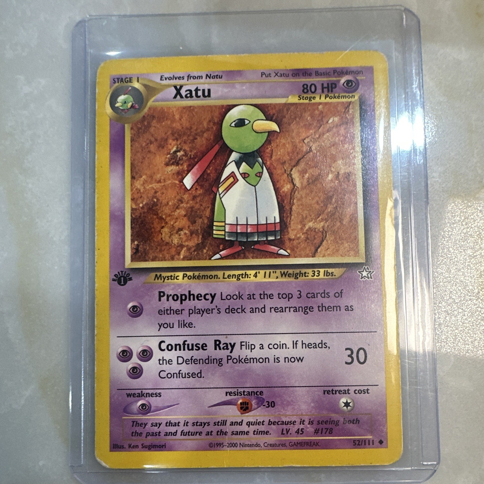 Pokemon Neo Genesis 1st Edition TCG Xatu Card #52 WOTC NM Regular
