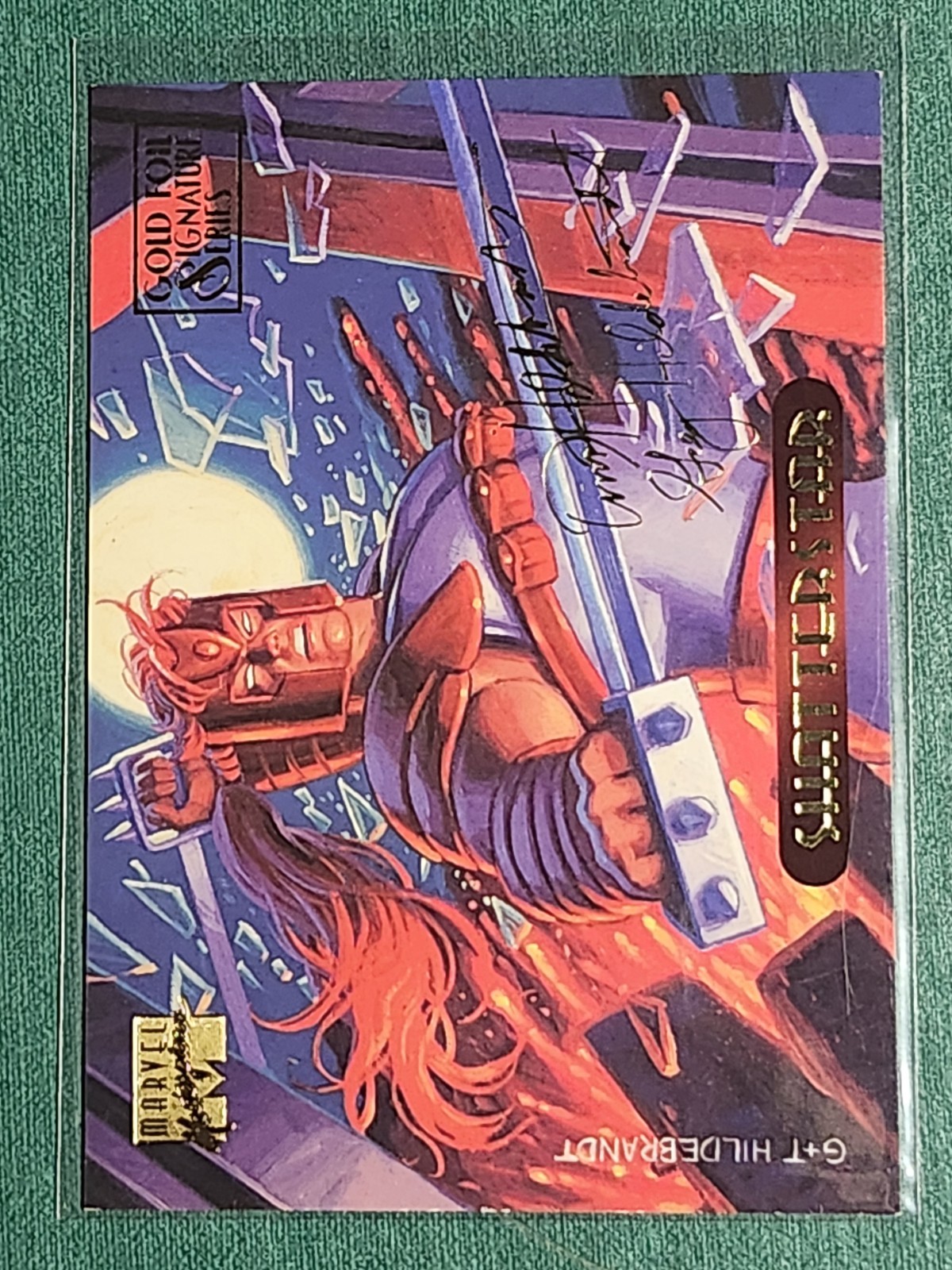 1994 Fleer Marvel Masterpieces Gold Foil Signature Series Shatterstar #107 Card