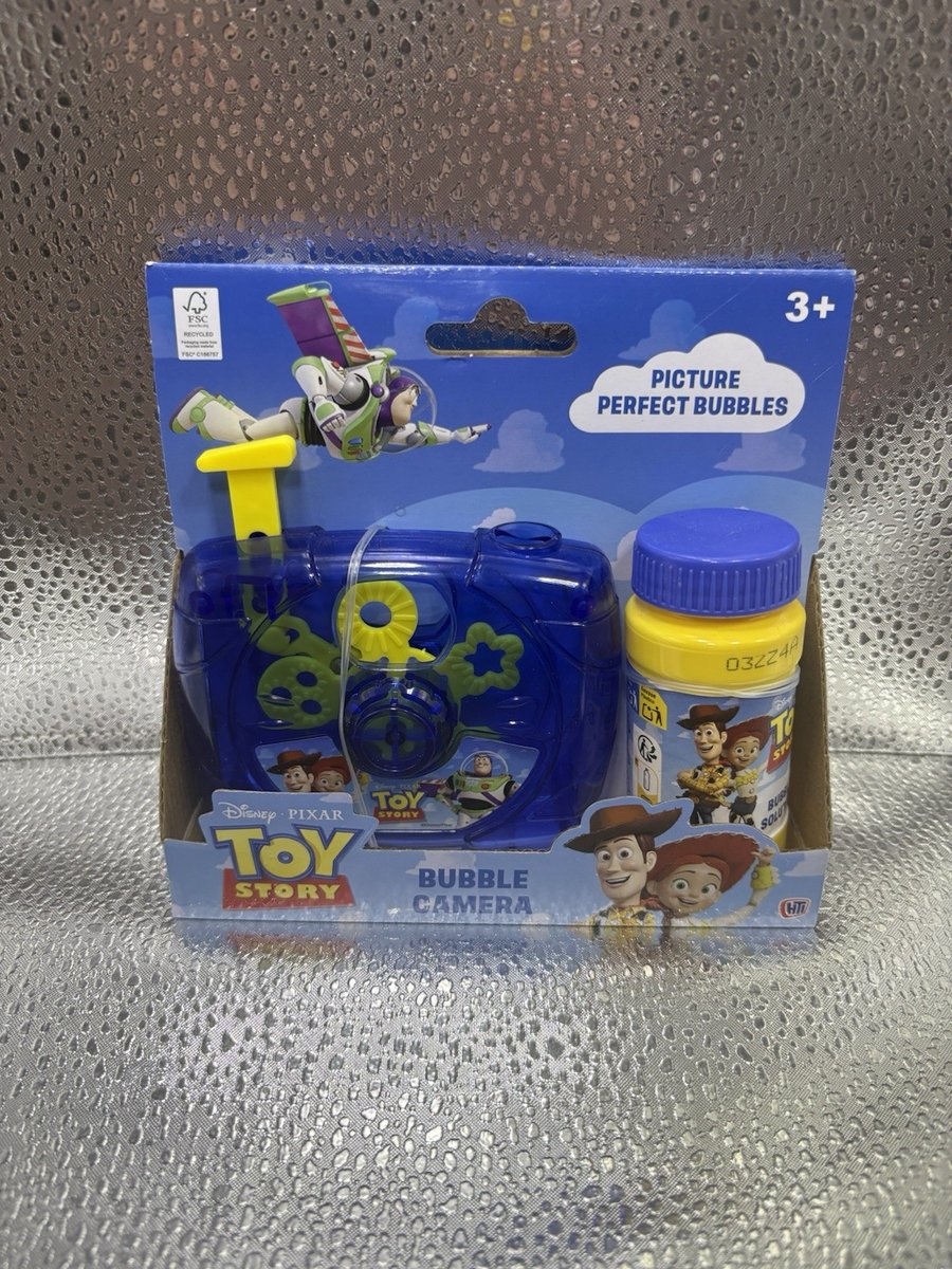 Toy Story Bubble Camera Disney Pixar Buzz & Woody Outdoor Play Toy & Solution