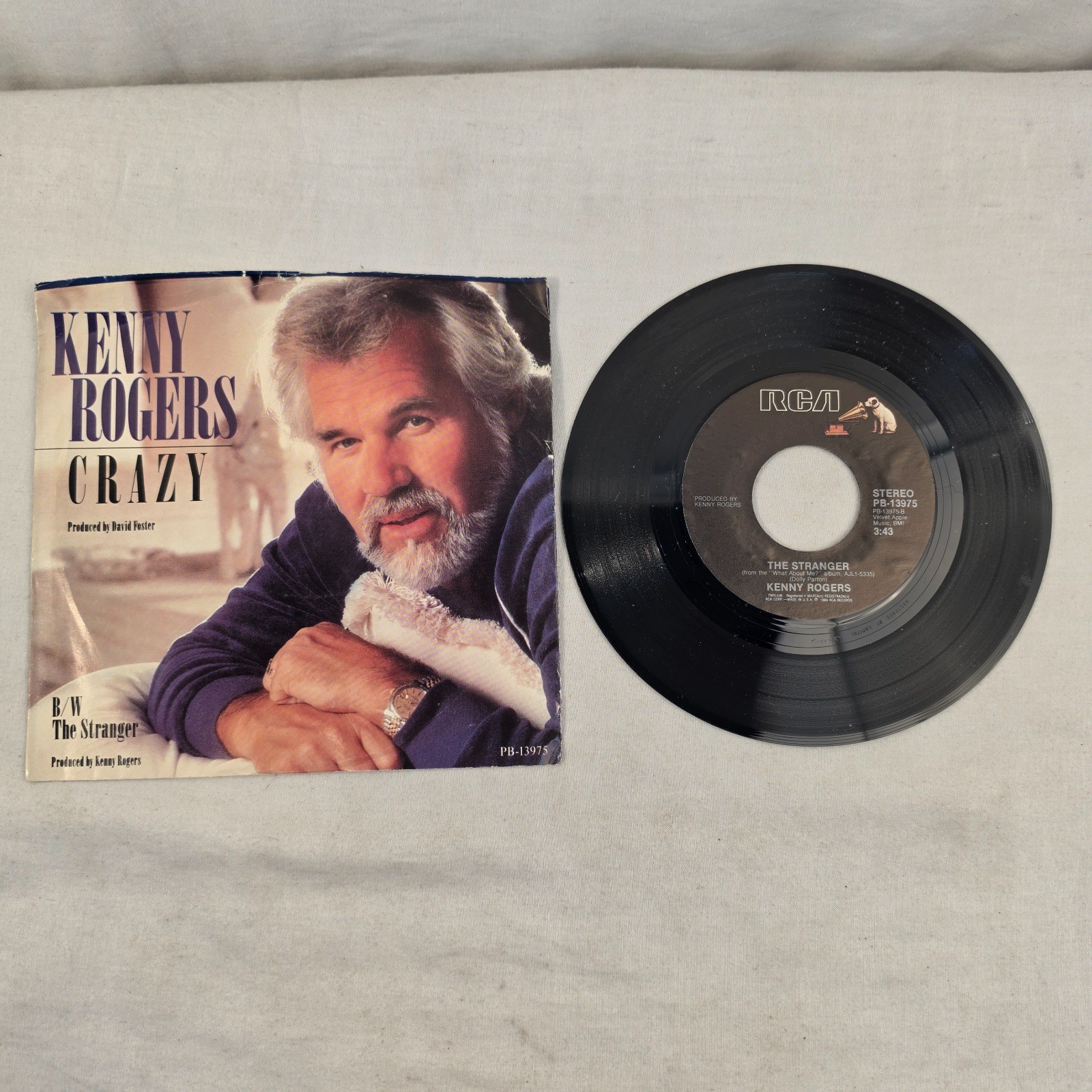 Kenny Rogers Crazy / The Stranger 7" Vinyl 45 RPM Single RCA PB-13975 1984