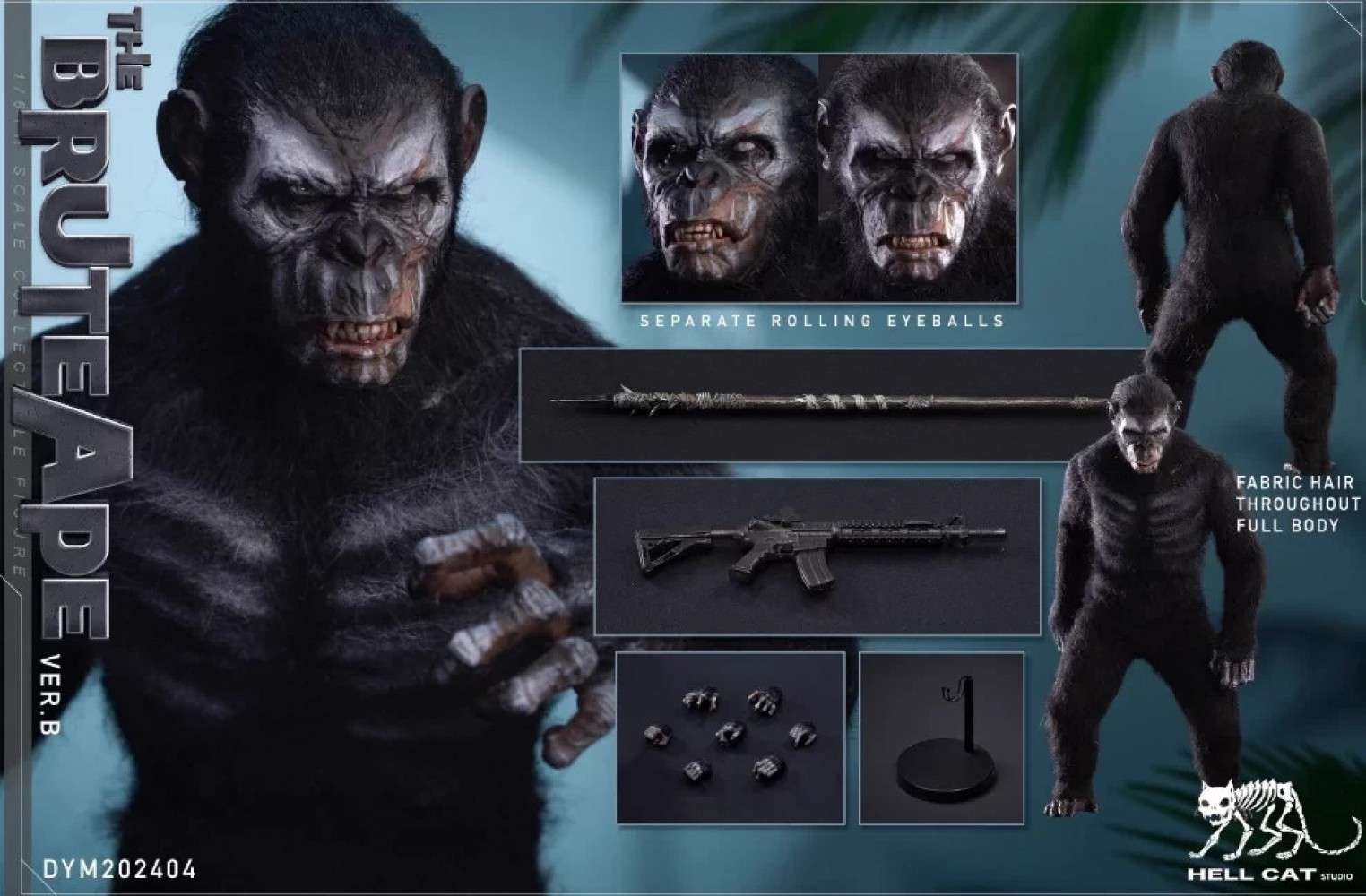US Hell Cat DYM202404B 1/6 Rise of the Planet of the Apes Koba Action Figure