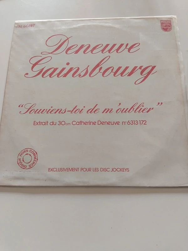 Gainsbourg deneuve 45 t géant disc jockeys