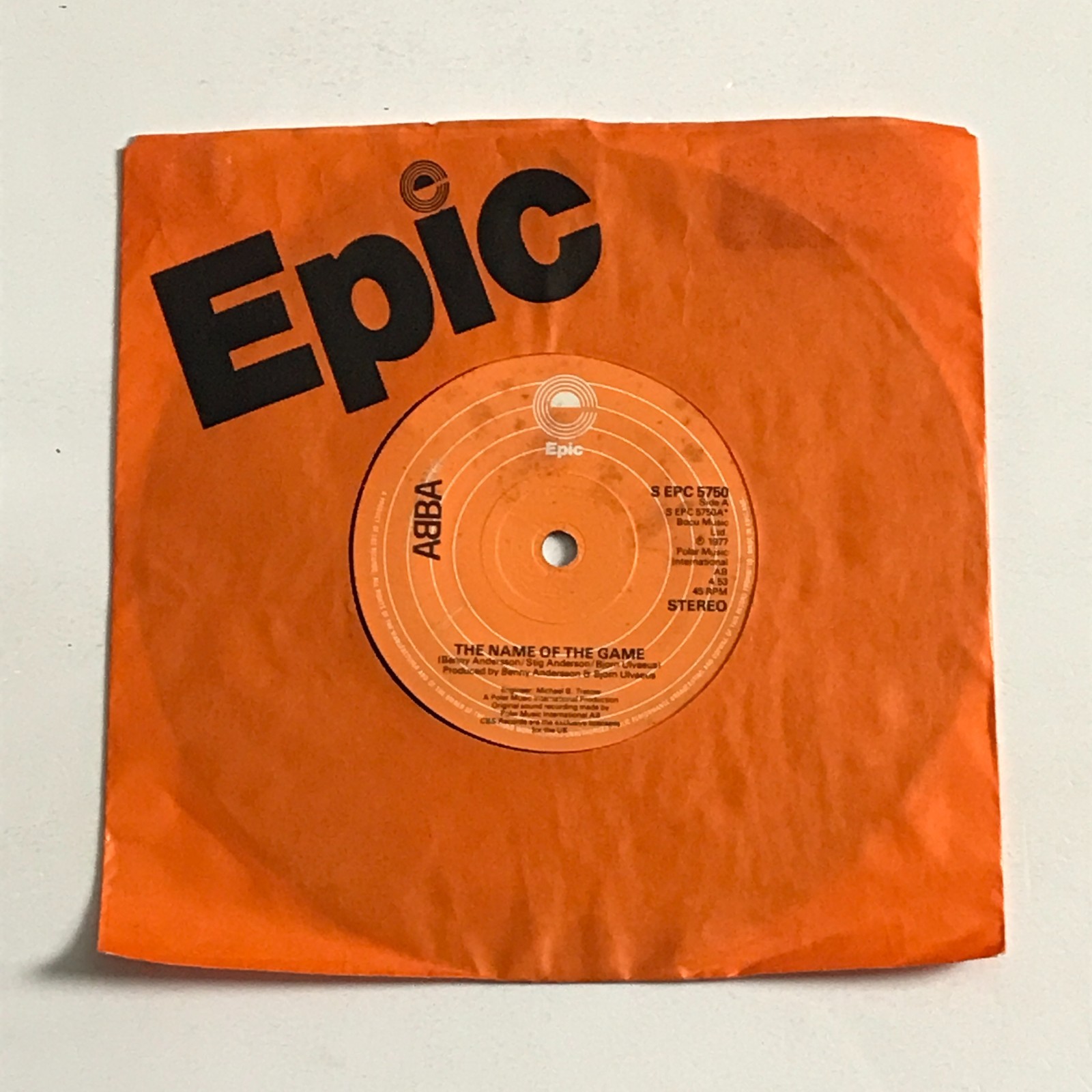 ABBA - The Name Of The Game 7" Vinyl Record - S EPC 5750 VG+