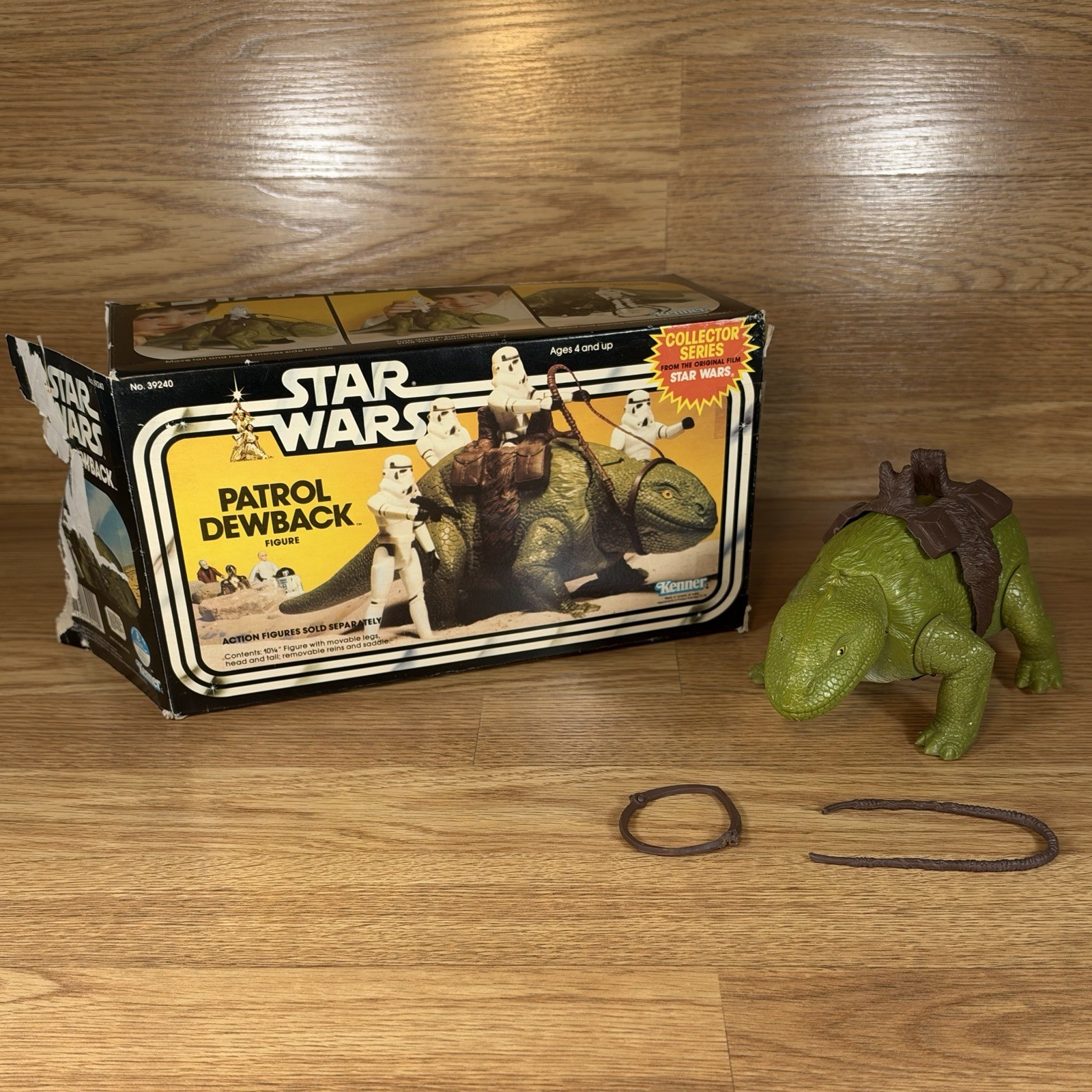 Vintage 1979 Kenner Star Wars Patrol Dewback Original Box Saddle Broken Reins
