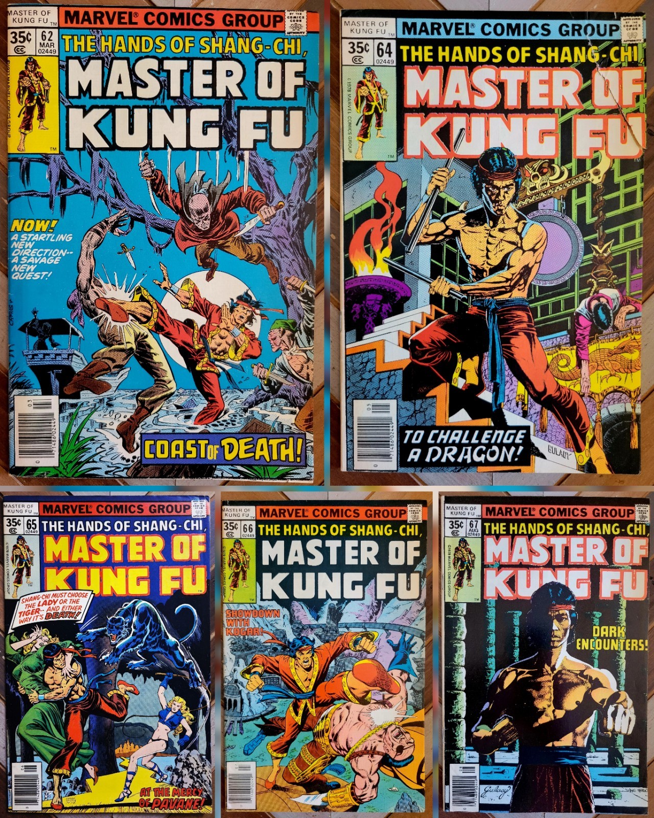 Lotto di 5: Master of Kung Fu #62, 64-67 VG/FN (1978) Shang-Chi "China Seas" Saga