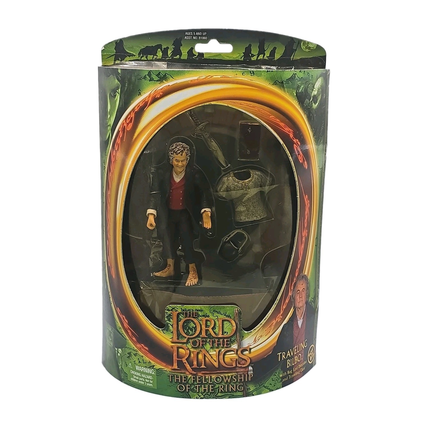 IL SIGNORE DEGLI ANELLI VIAGGIO BILBO BAGGINS TOY BIZ ACTION FIGURE BORSA DI STUDIO.