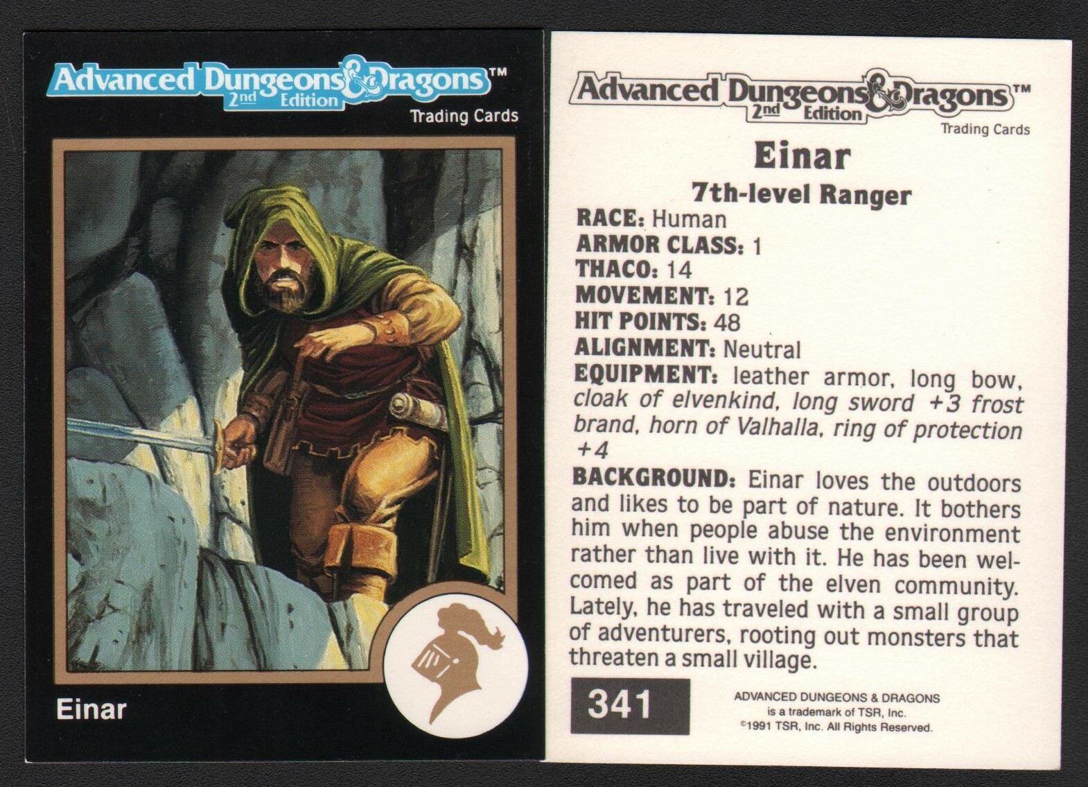 1991 TSR AD&D Gold Border Fantasy RPG Card 341 Dungeons Dragons Larry Elmore Art