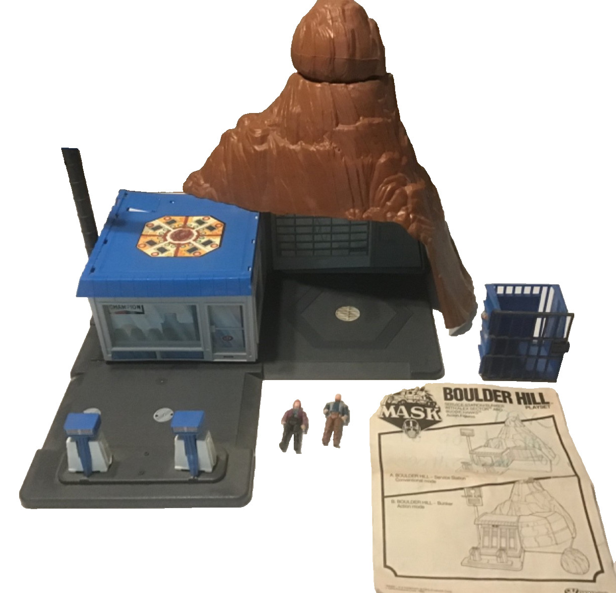 1985 MASK Kenner Boulder Hill PLAYSET w/Hawks nearly complete missing hoses