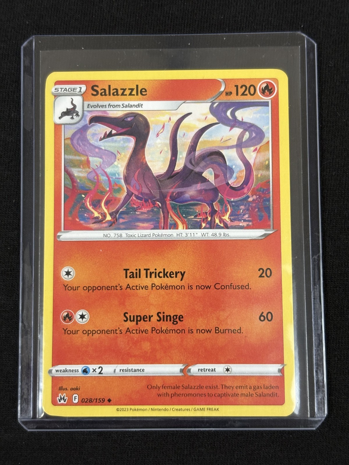 CARTA POKEMON 2023 028/159 SALAZZLE CORONA ZENITH SPADA E SCUDO TCG