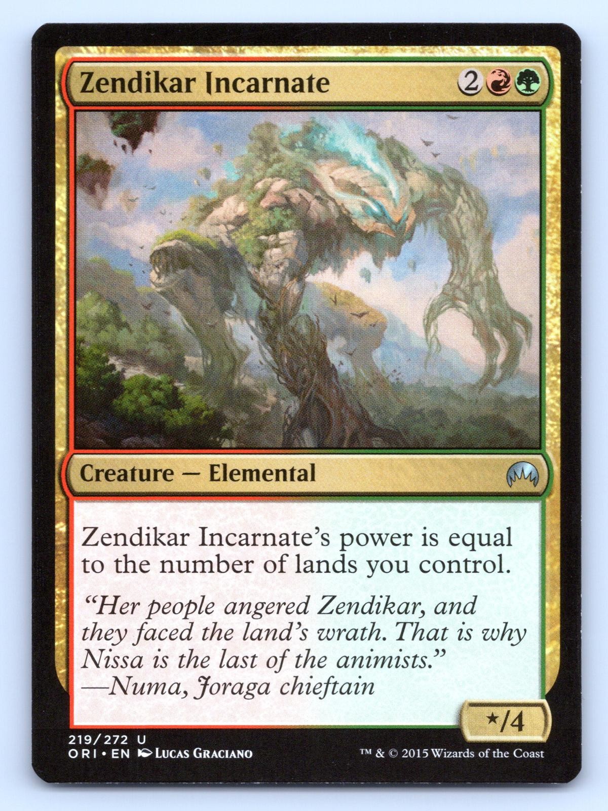 Zendikar Incarnate 219 Uncommon Magic Origins Magic: The Gathering Near Mint