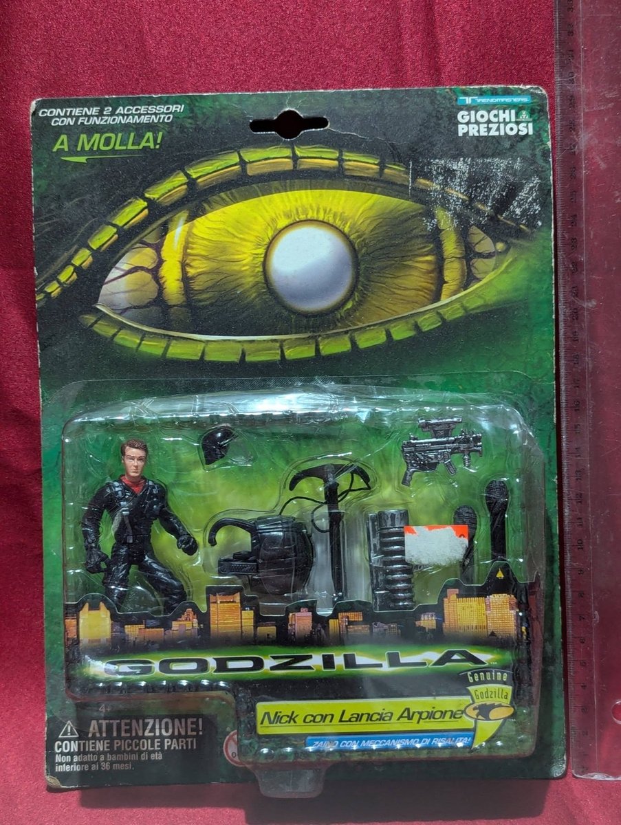 GODZILLA 1998 Nick con Lancia Arpione Giochi Preziosi Trendmasters Vintage MOC