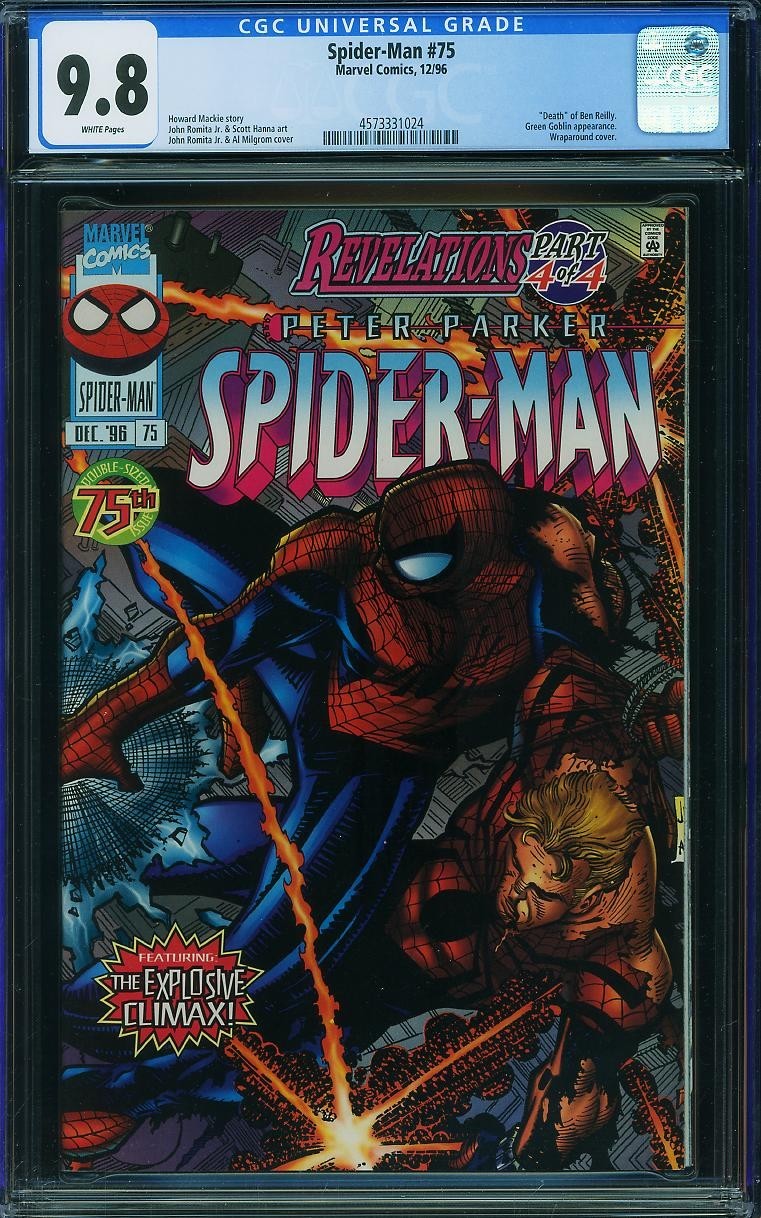 Spider-Man 75 CGC 9.8 NM-MT WP Death Ben Reilly Green Goblin Marvel 1996