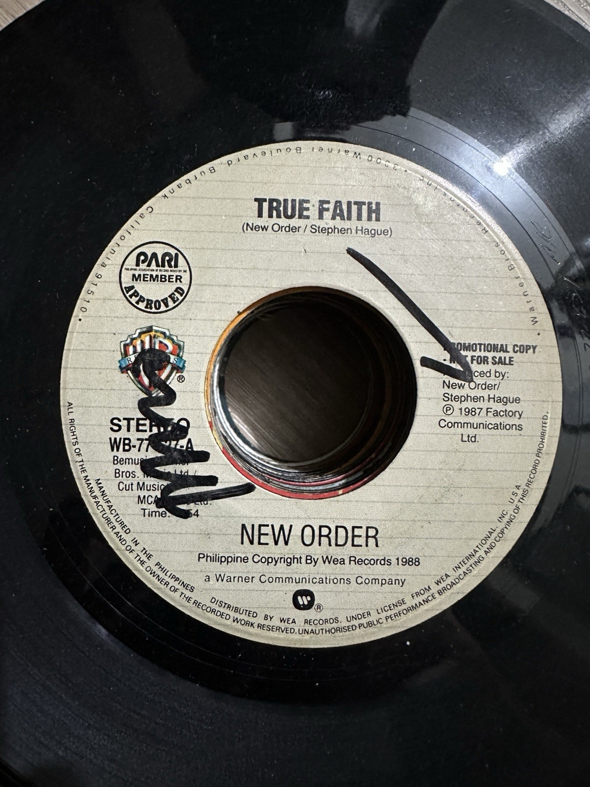 New Order 45 rpm Philippines 7" True Faith