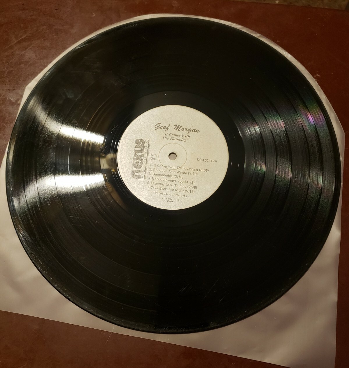 Geof Morgan: It Comes With The Plumbing    12'"     33 RPM  LP Generic Sleeve 