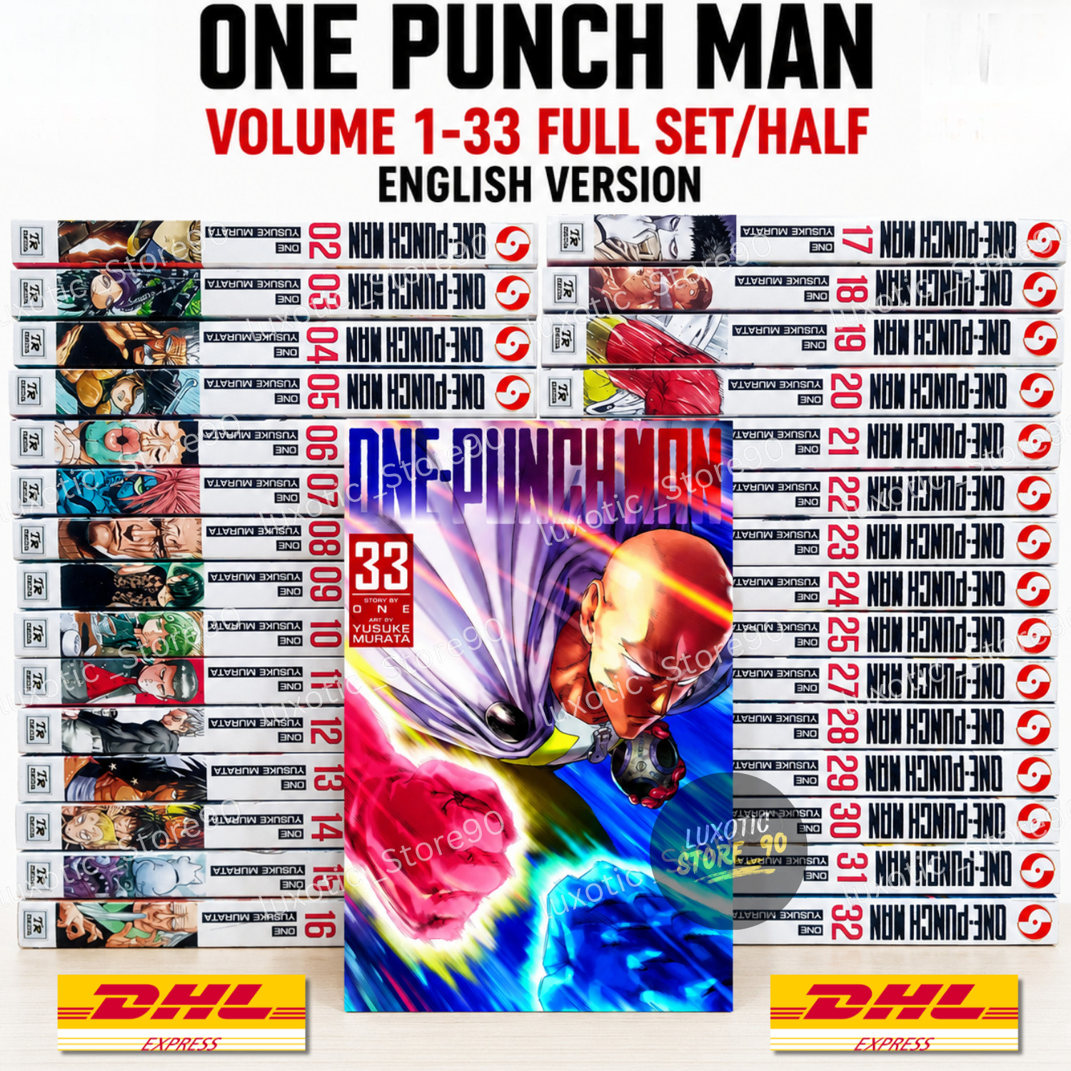 One Punch Man Manga NUOVO Volume 1-33 SET COMPLETO/MEZZA Fumetti Inglese | DHL
