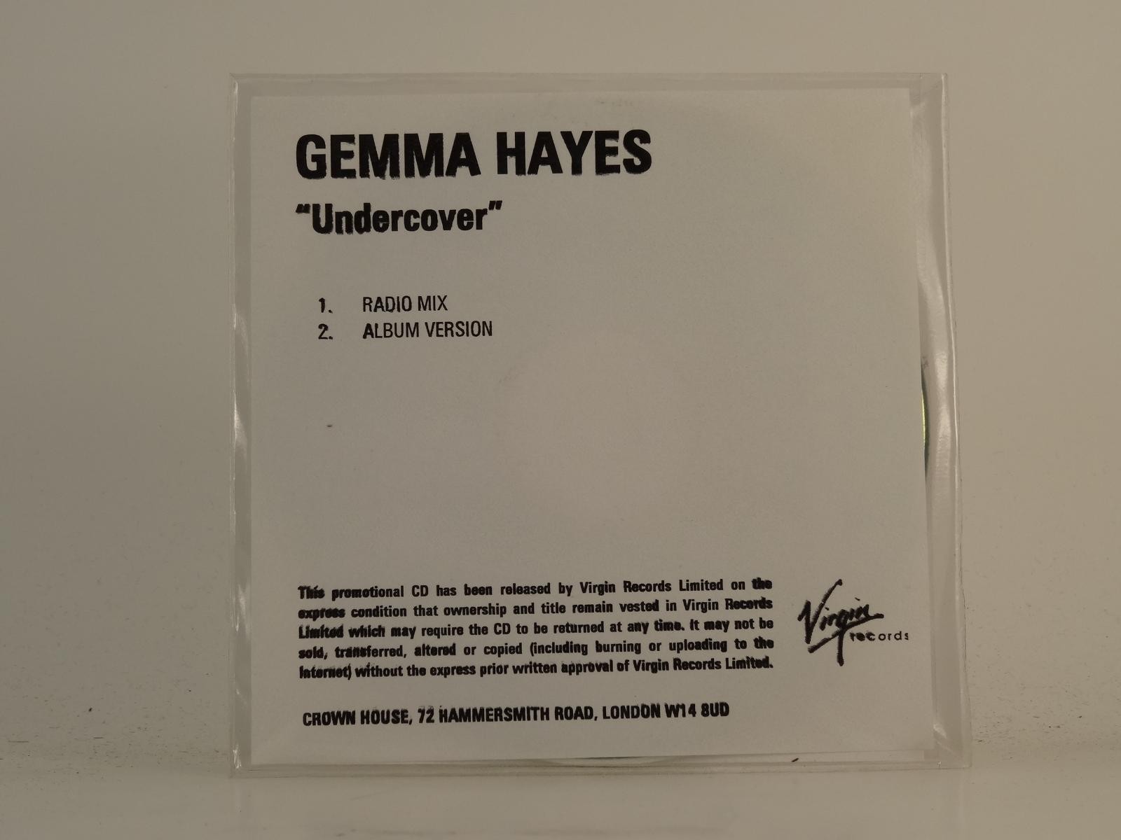 GEMMA HAYES UNDERCOVER (H1) 2 Track Promo CD Single including White Sleeve VIRGI