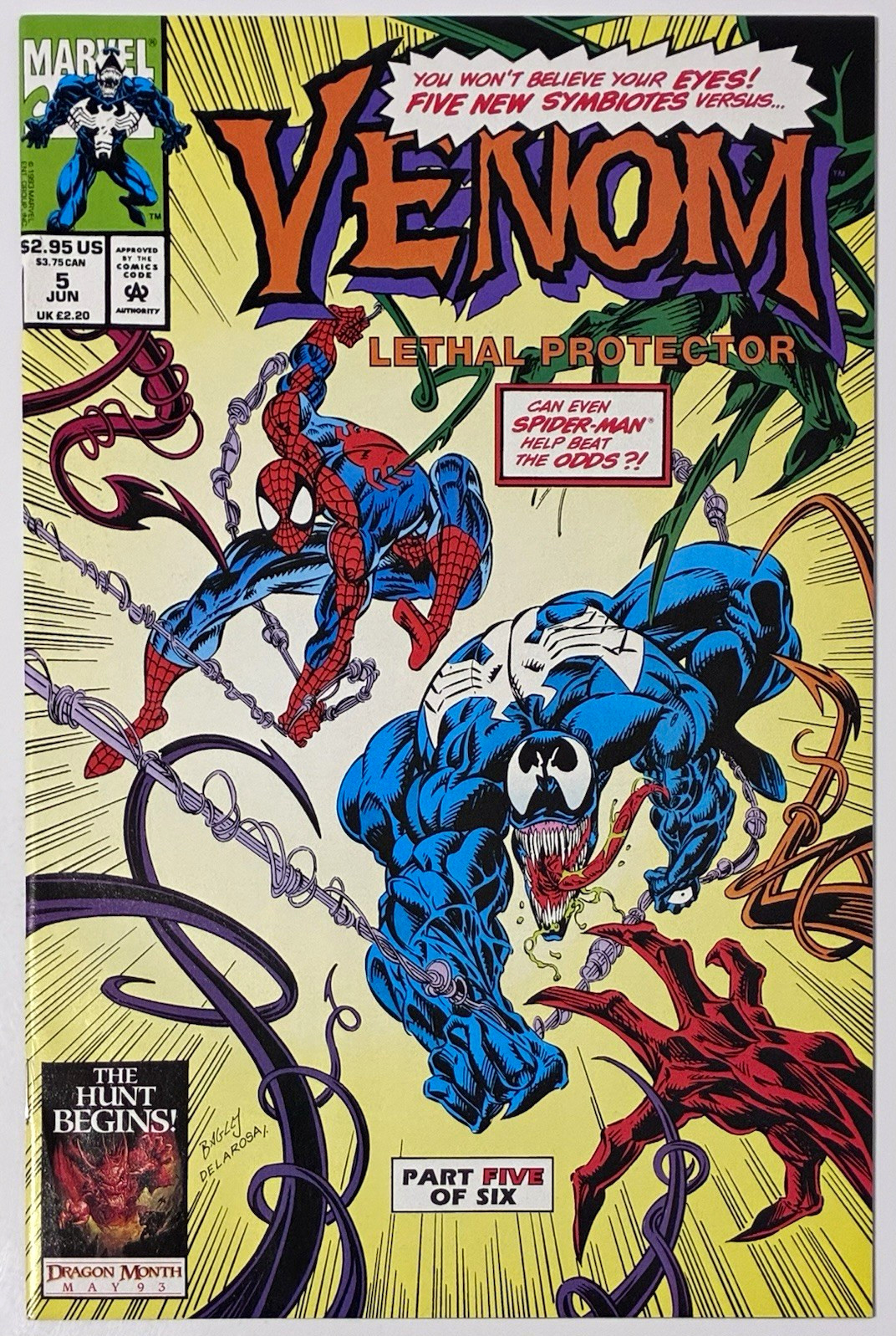 Acquista 2 ricevi 2 gratis! (CHECK PROMO) Venom Lethal Protector #5 1993 Simbionti (NM+)