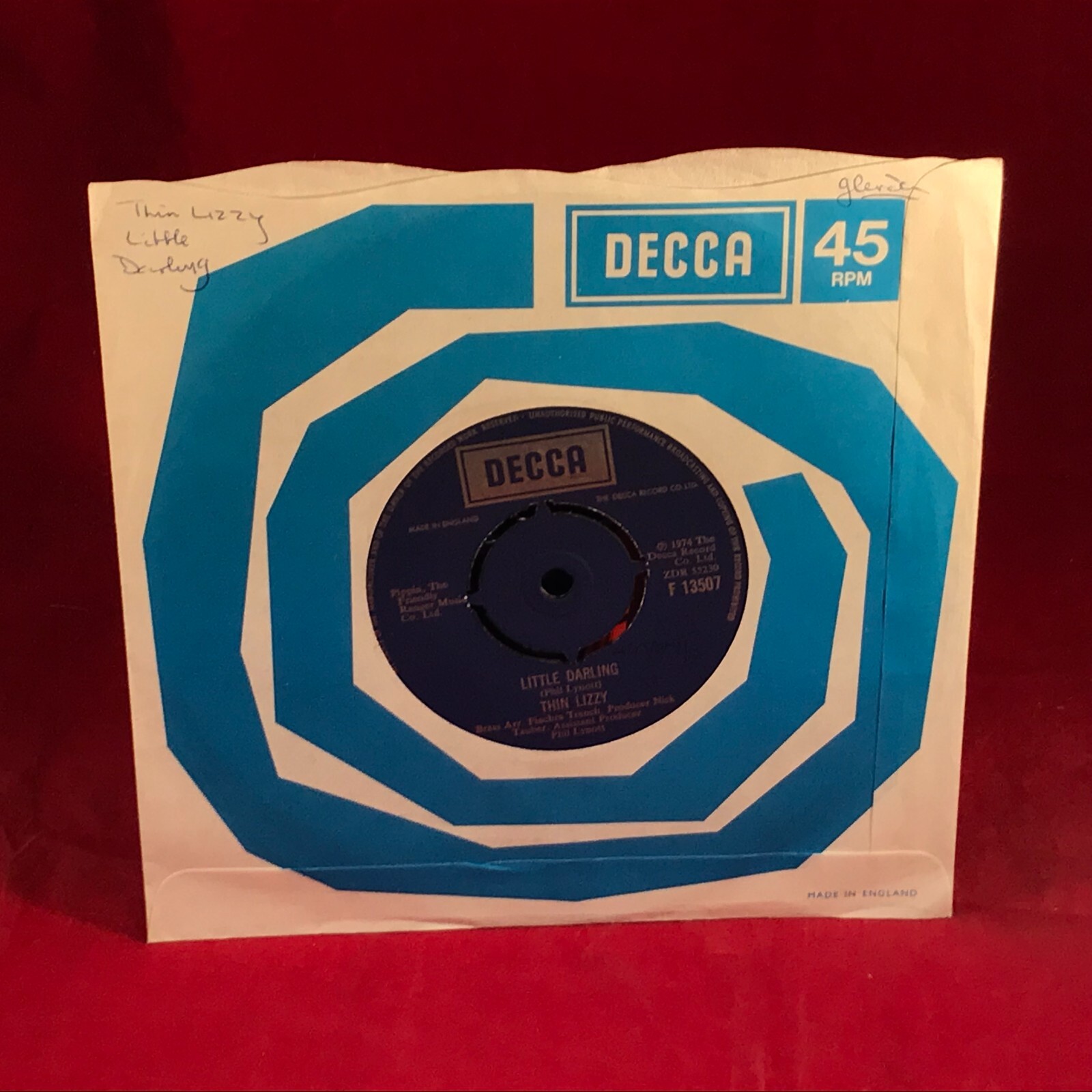 THIN LIZZY Little Darling 1974 UK 7" vinyl single original 45 Phil Lynott record