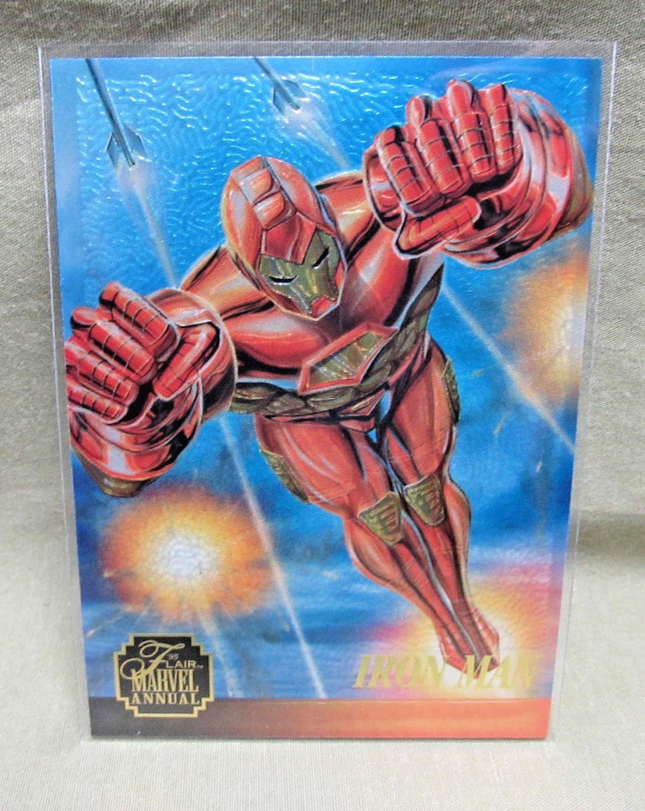 1995 FLAIR MARVEL ANNUAL CHROMIUM IRON MAN CHASE CARD # 3 NM/M Fleer Insert