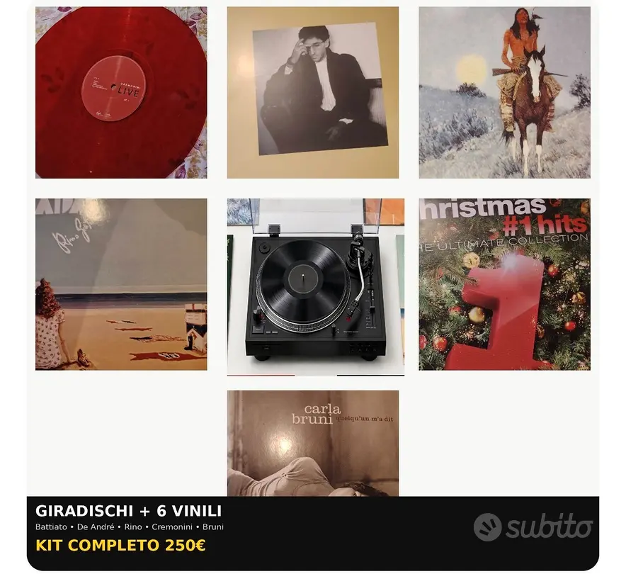 Giradischi vintage + 6 vinili. 