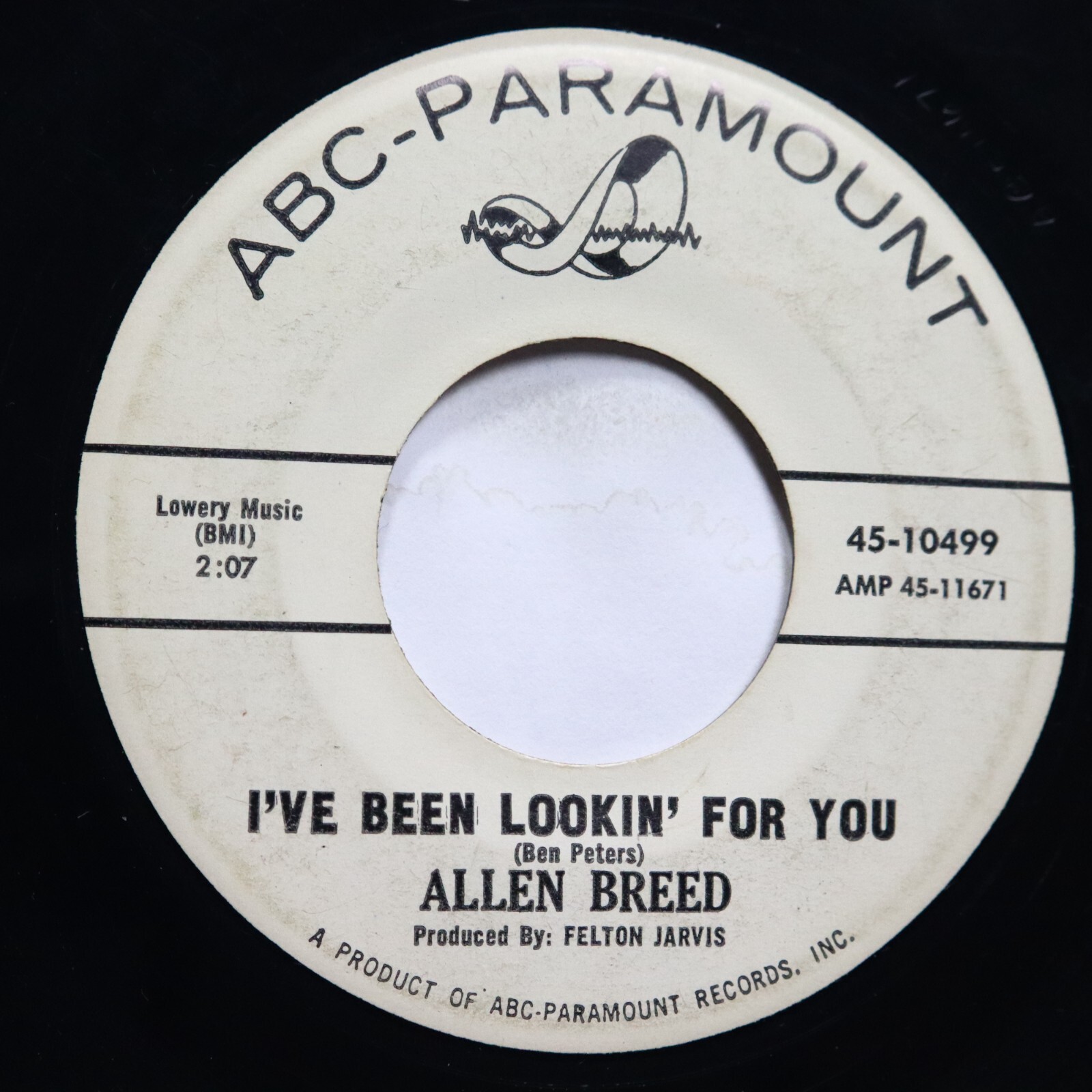 ALLEN BREED - I'VE BEEN LOOKIN' FOR YOU / ARE YOU ALRIGHT - ROCKABILLY 45 *PROMO
