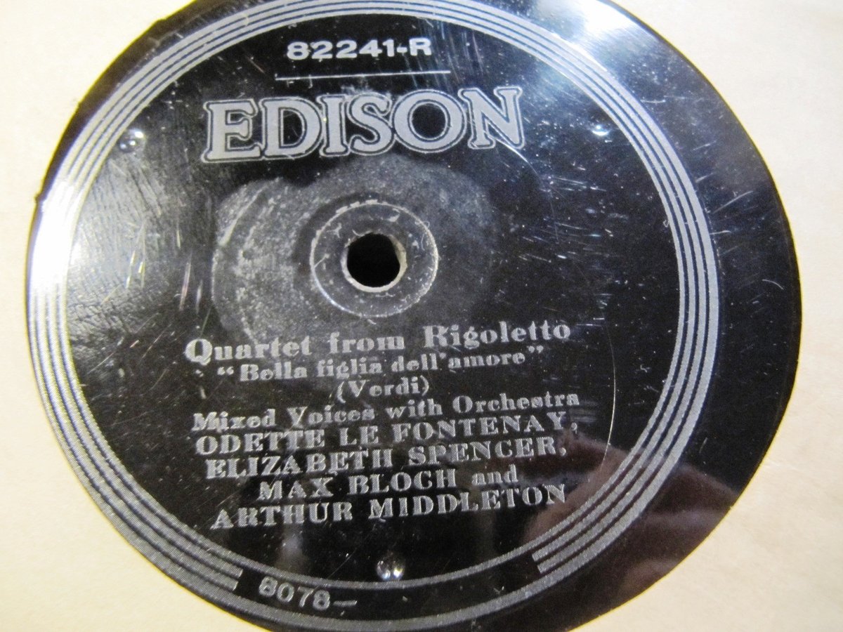 1920 Quebec ODETTE LE FONTENAY Max BLOCH Rigoletto Quartet EDISON Diamond 82241