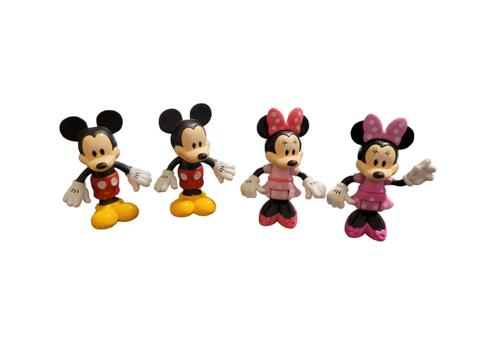 (4) Disney Mickey & Minnie Mouse 2.75" Toys Cake Toppers Figures Figurines