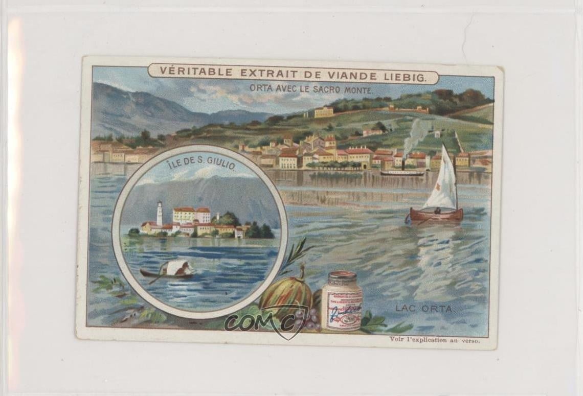 1900s Liebig Italian Lakes S785 French Lac Orta (Lake Orta) z6d