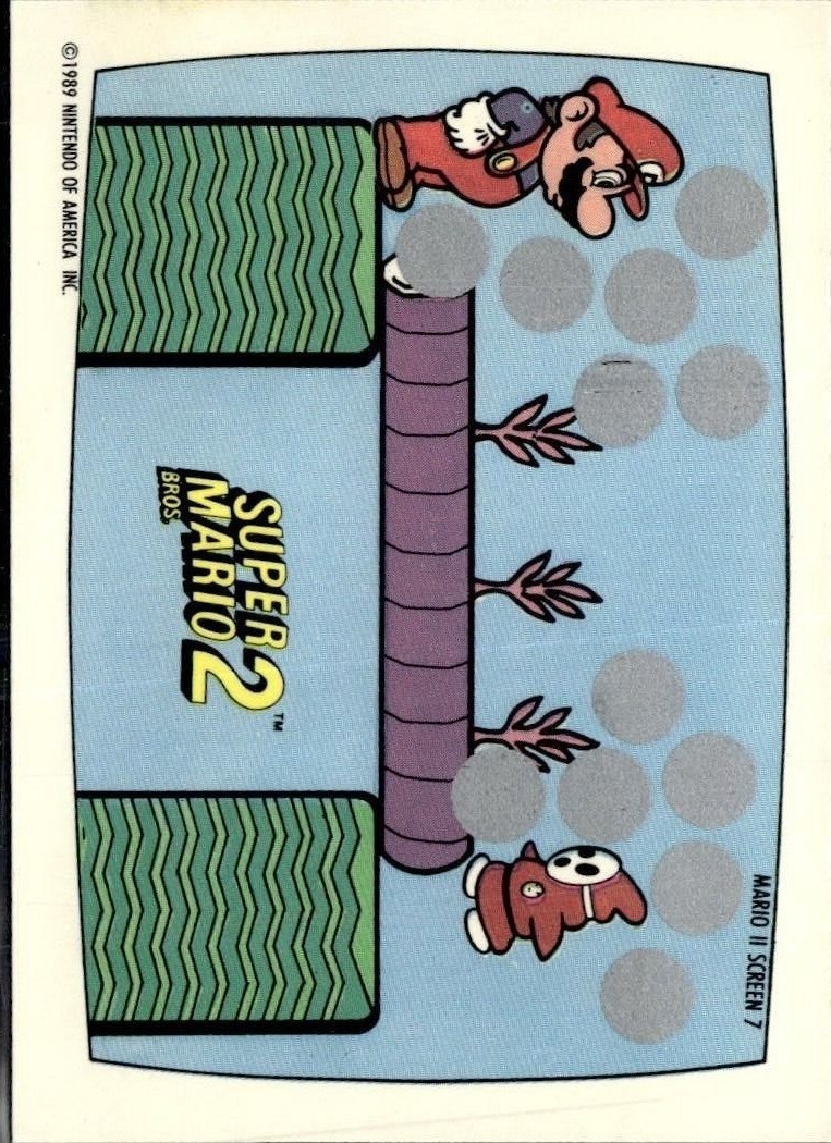 Nintendo Super Mario Bros. 2 Mario II Screen 7 Strategy Scratch Card 1989 vintage