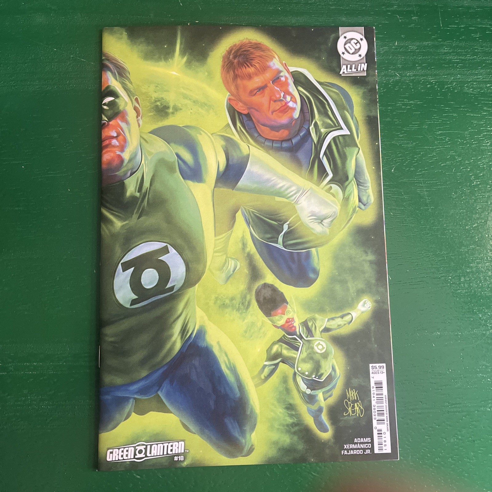 Lanterna Verde Fumetto 18 Prima Stampa Copertina C Mark Lance Cartoncino Stock Variante 2024