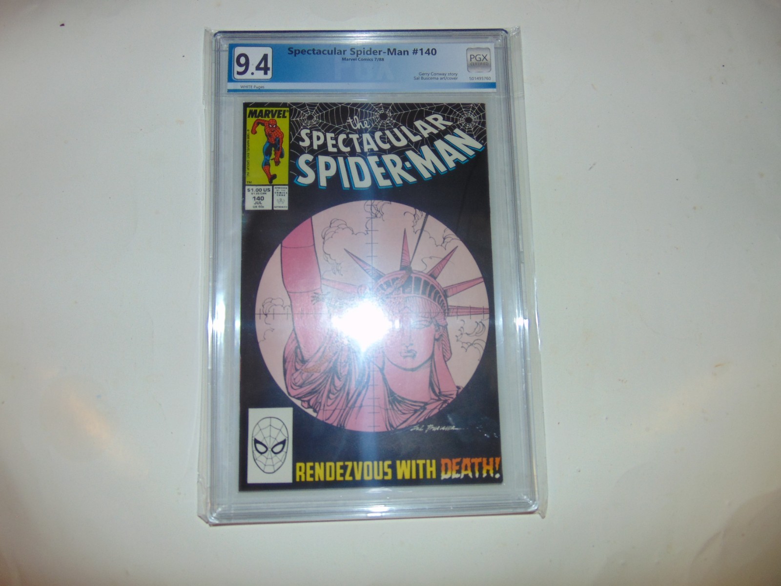 Marvel Spectacular Spiderman # 140 Copper Age 9.4 PGX Grading Comic Book