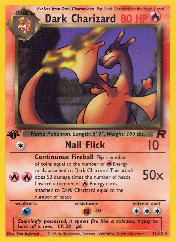 Dark Charizard (21/82) [Team Rocket 1st Edition] Lightly Played 1st Edition Nor