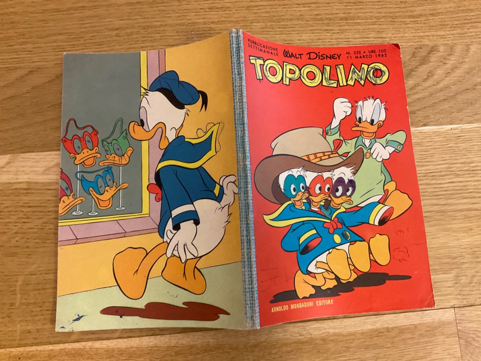 TOPOLINO LIBRETTO N.328 MONDADORI DISNEY 1962 SI BOLLINO, NO FIGURINE