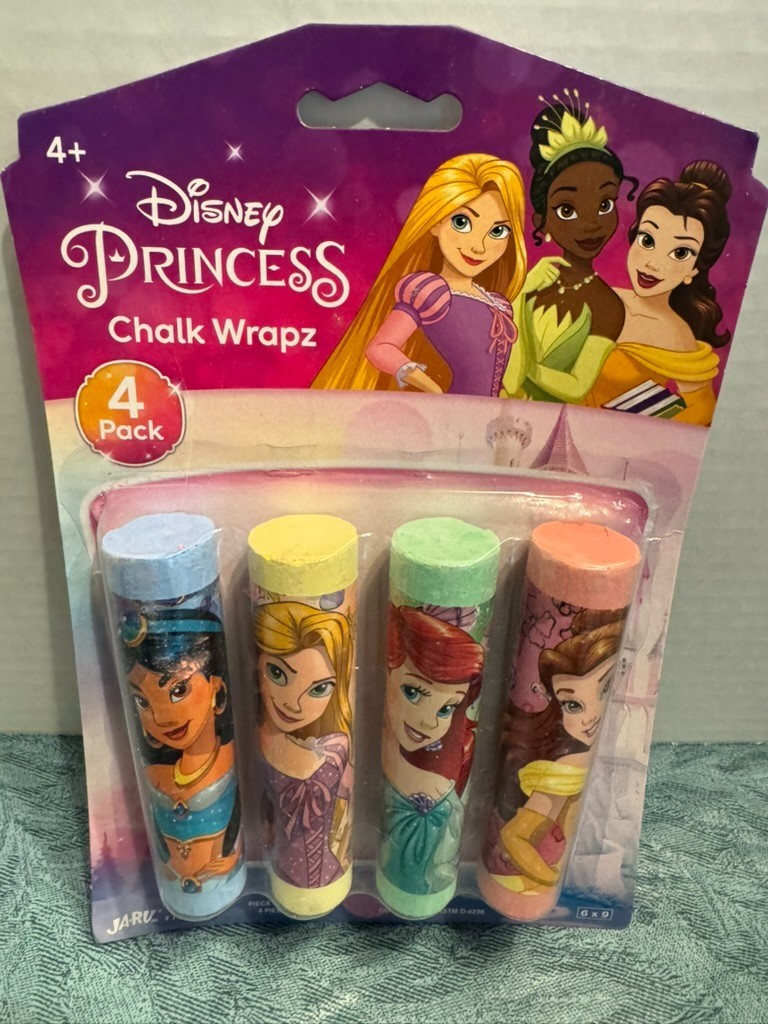 Disney Princess Jumbo Sidewalk Gess Wrapz (1) Confezione da 4 NUOVO